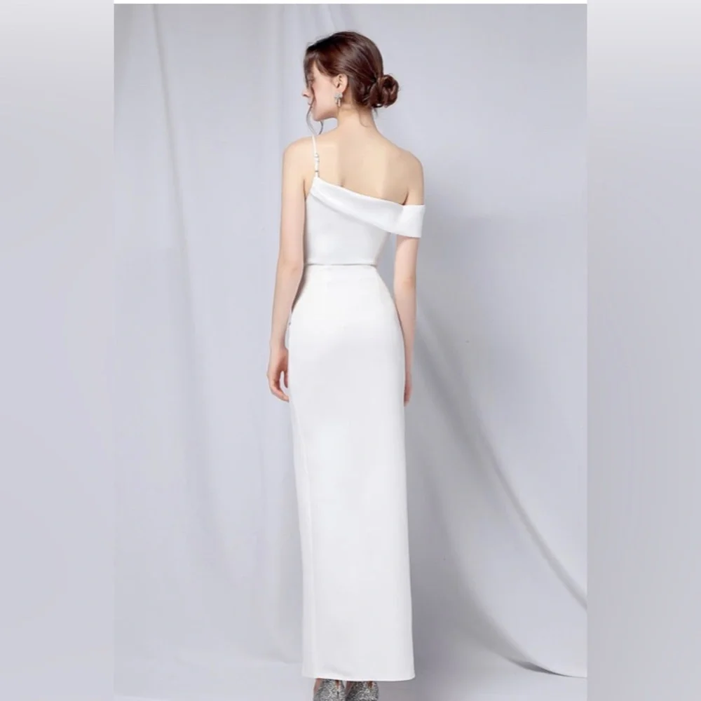 Single Shoulder Front Slit Gown - Picture 3 of 3